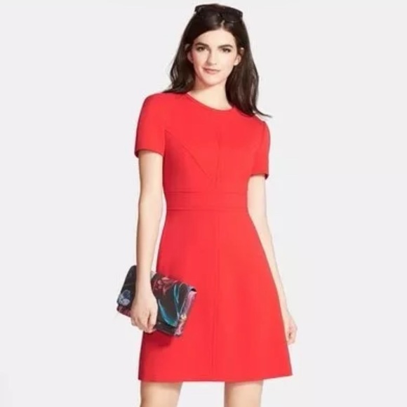 Eliza J Dress Poppy Exposed Gold Zipper 